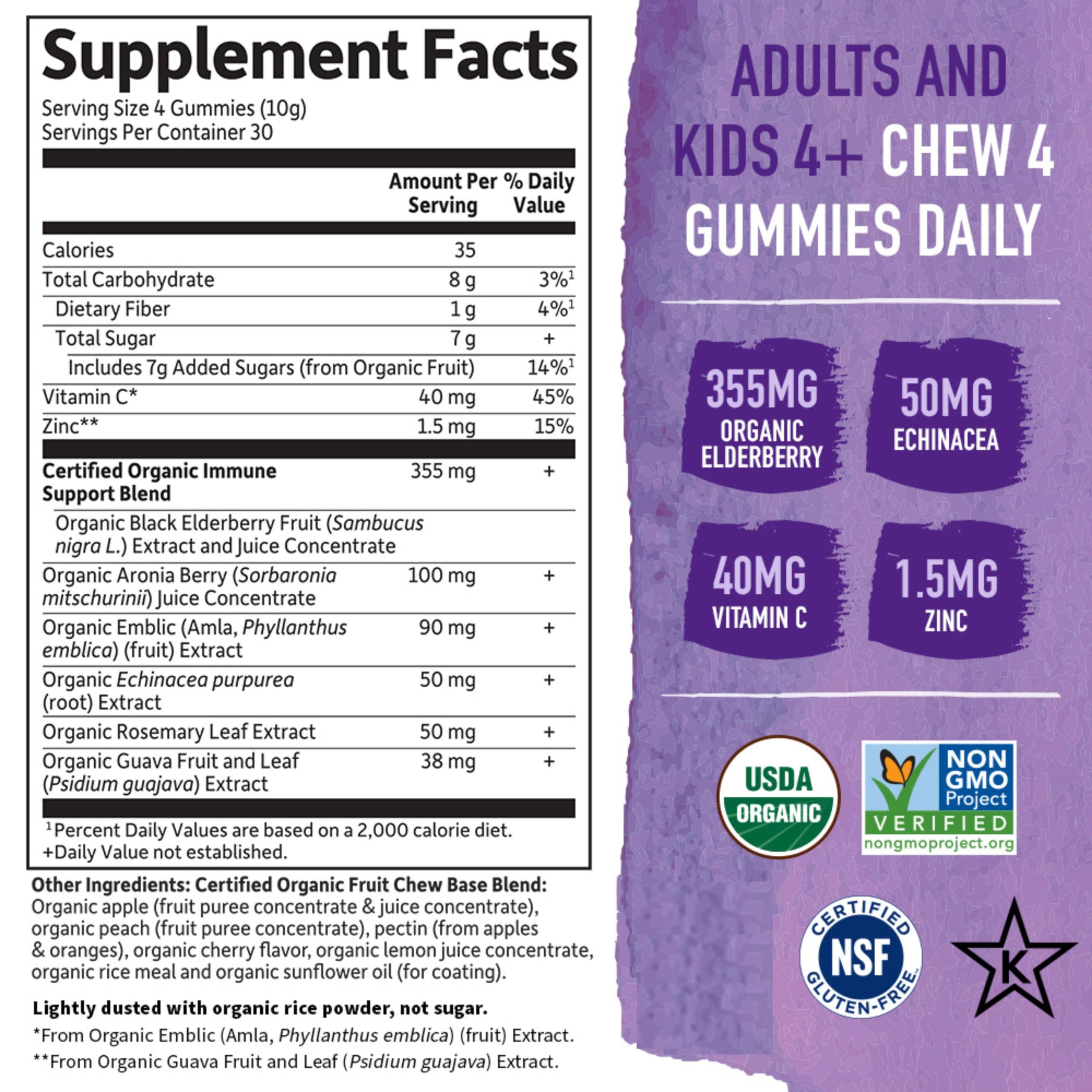 Garden of Life Organics Elderberry Gummies amla-derived vitamin C for daily antioxidant support.