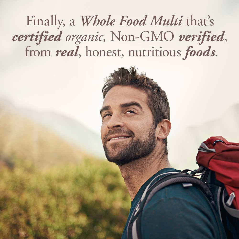 Garden of Life Organics Men’s Multi tablets ready to swallow for daily energy.