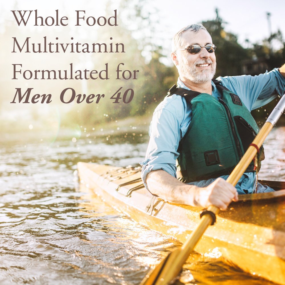 Organic fruits and vegetables on Garden of Life Organics Men’s Multi 40+ ingredients panel