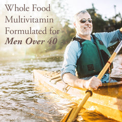 Organic fruits and vegetables on Garden of Life Organics Men’s Multi 40+ ingredients panel