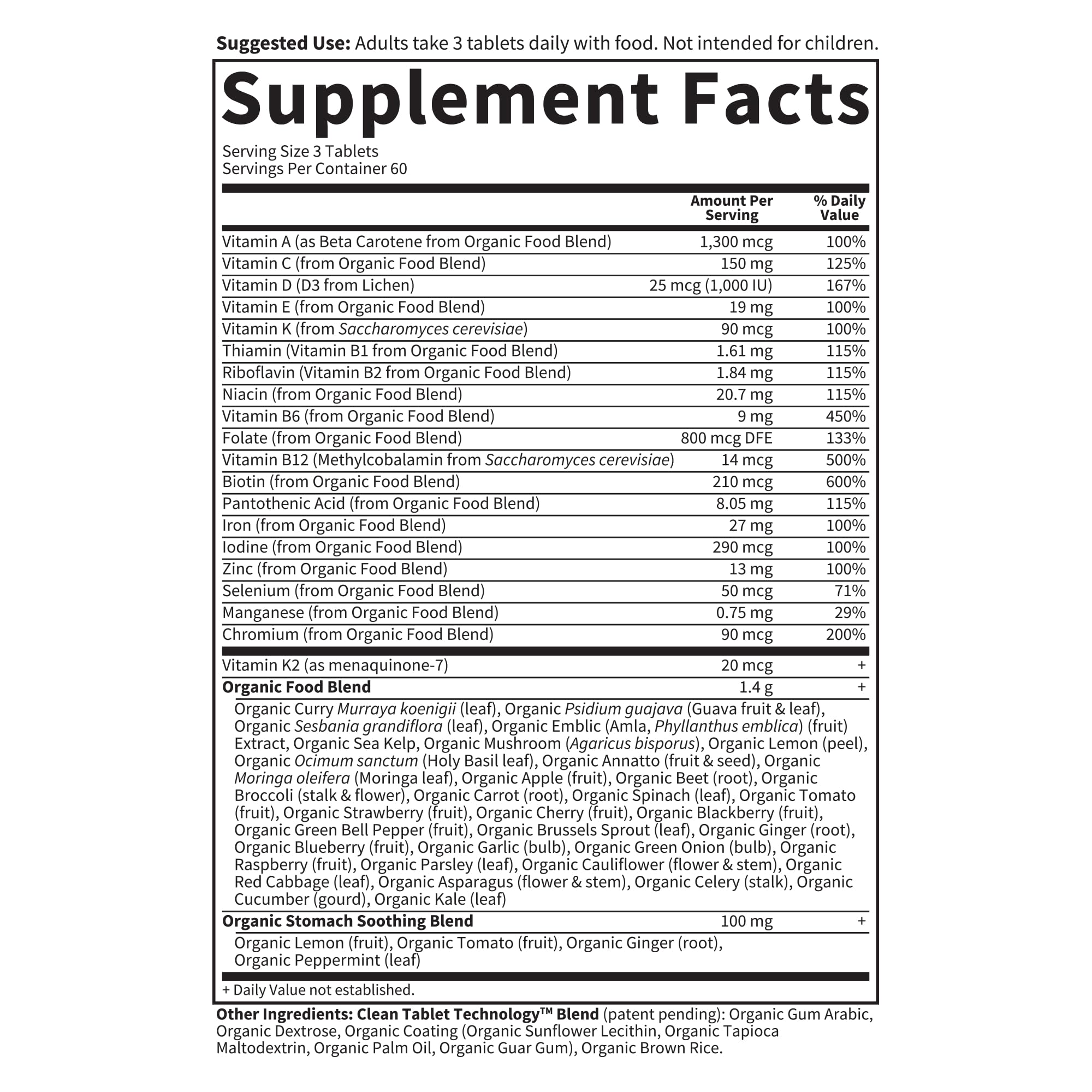 Garden of Life Organics Prenatal bottle listing 27 mg iron for daily support.