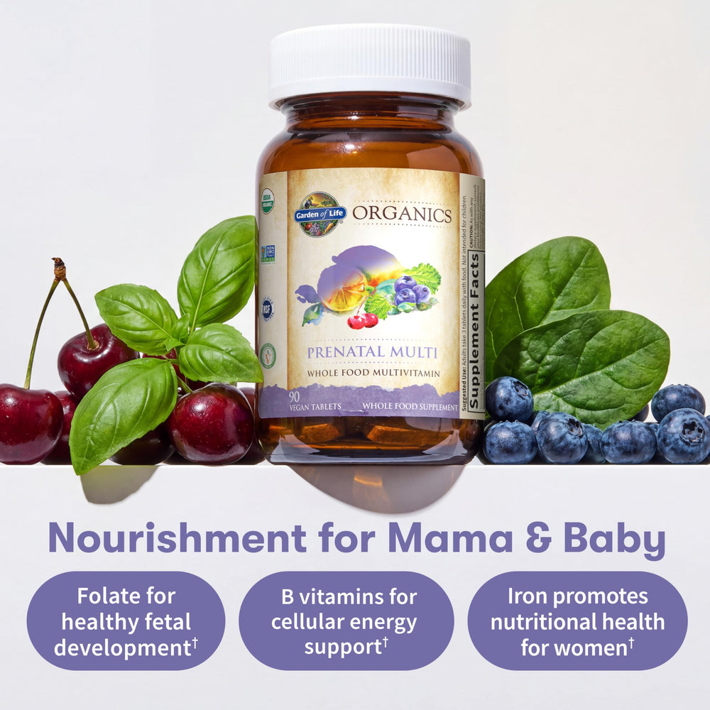 Garden of Life Organics Prenatal Multi clean tablet technology visual