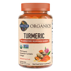 Garden of Life Organics Turmeric Gummy front bottle for daily wellness.
