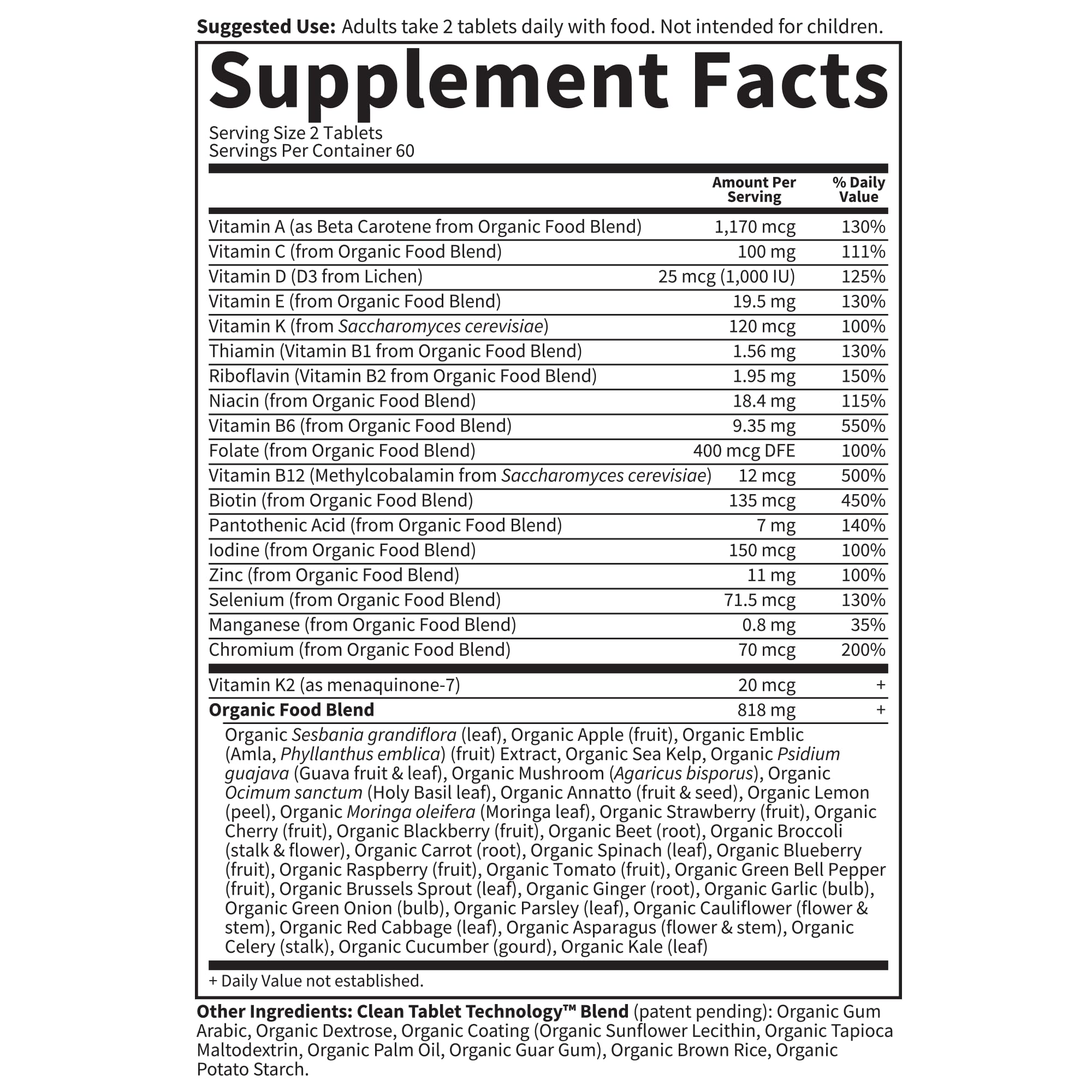 Garden of Life Organics vitamin B12 methylcobalamin component detail.