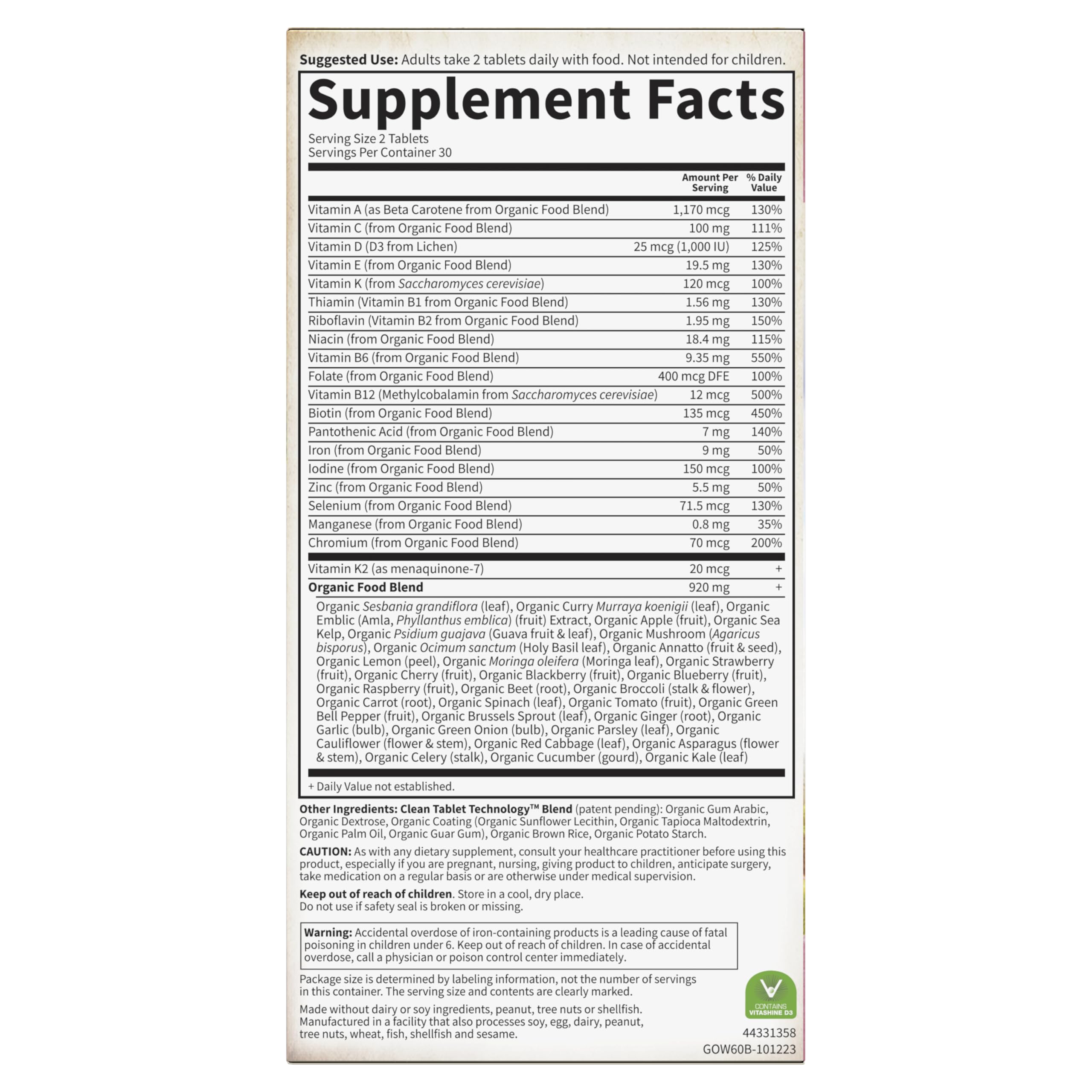 Garden of Life Organics Women's Multi supports radiant skin and nails