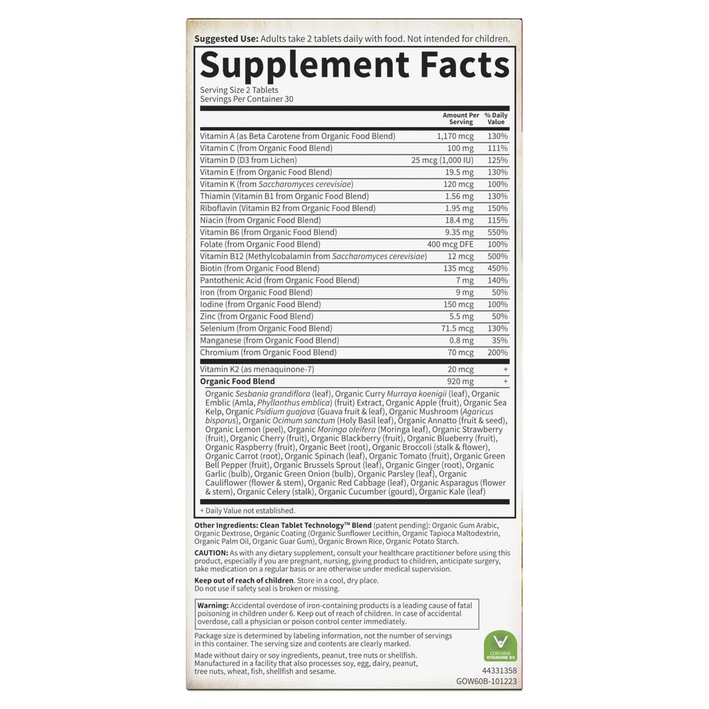Garden of Life Organics Women's Multi supports radiant skin and nails