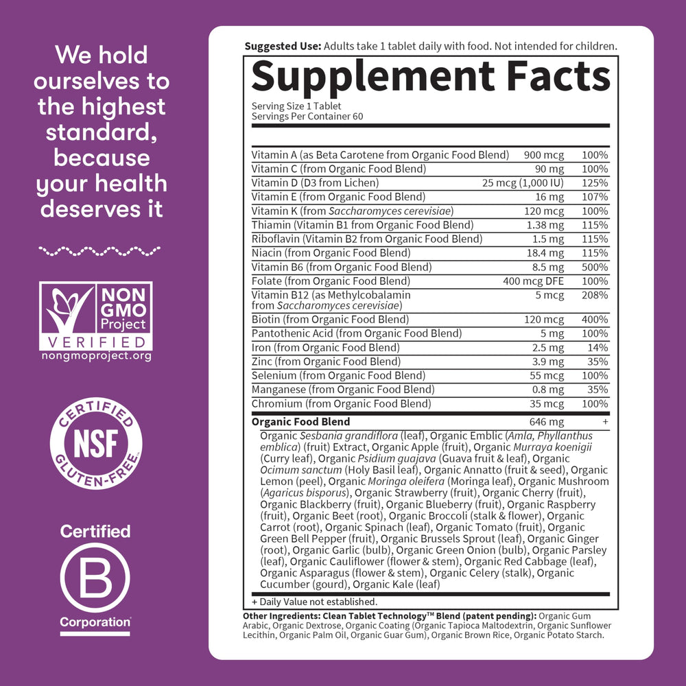 Garden of Life Organics Women's Multivitamin vegan D3 from lichen visual