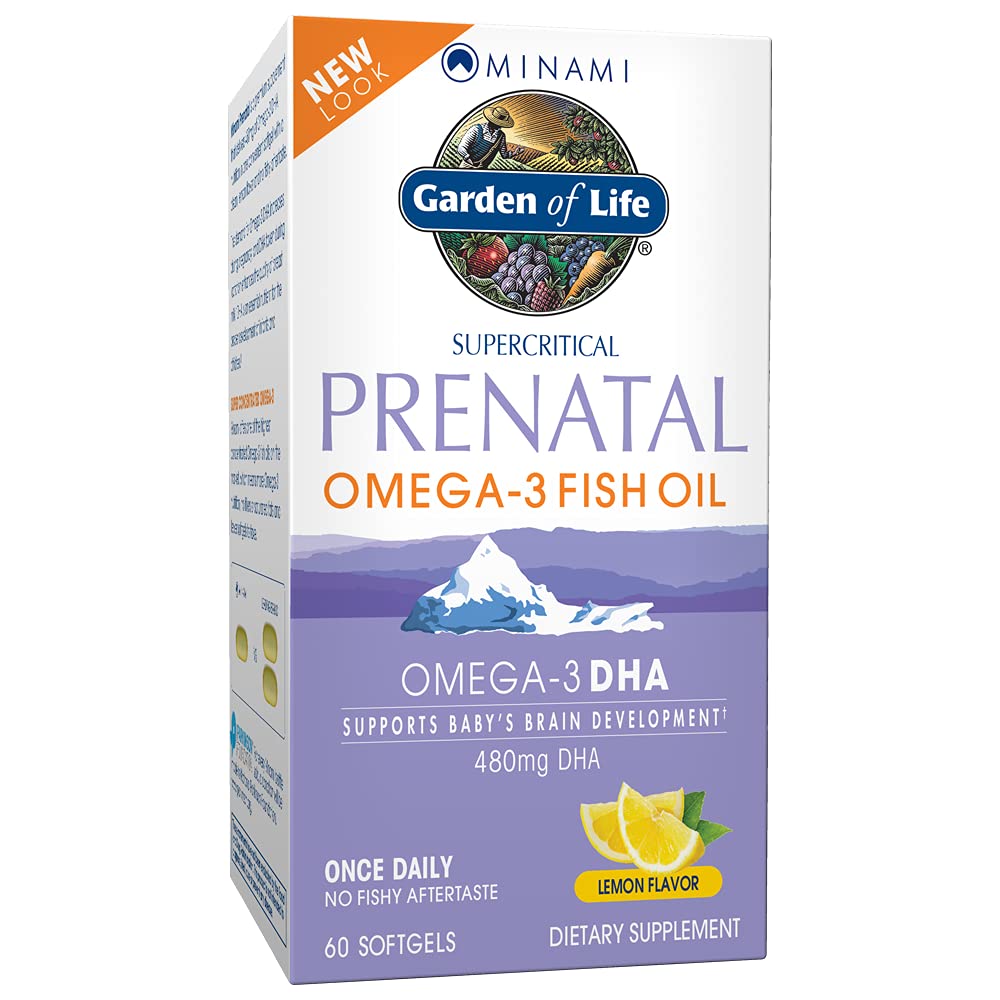 Garden of Life Prenatal DHA lemon bottle for prenatal nutrition