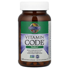 Garden of Life probiotic and enzyme blend inside Family Multi bottle.