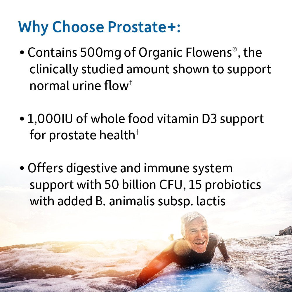 Garden of Life Prostate+ bottle side view showing 60 vegetarian capsules