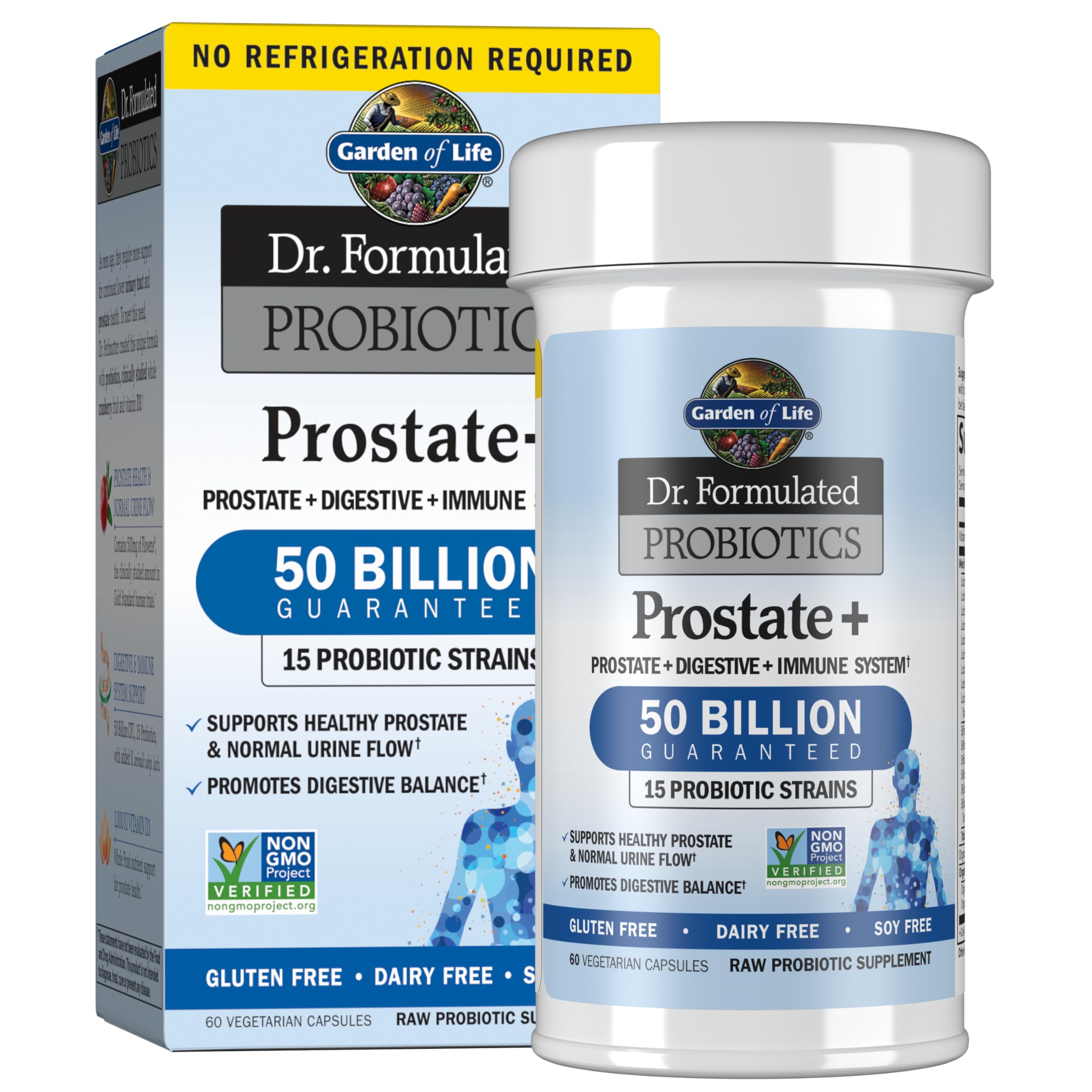 Garden of Life ProstatePlus bottle front showing label for prostate support.
