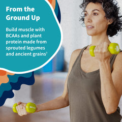 Garden of Life protein shake pouring into glass; smooth texture.