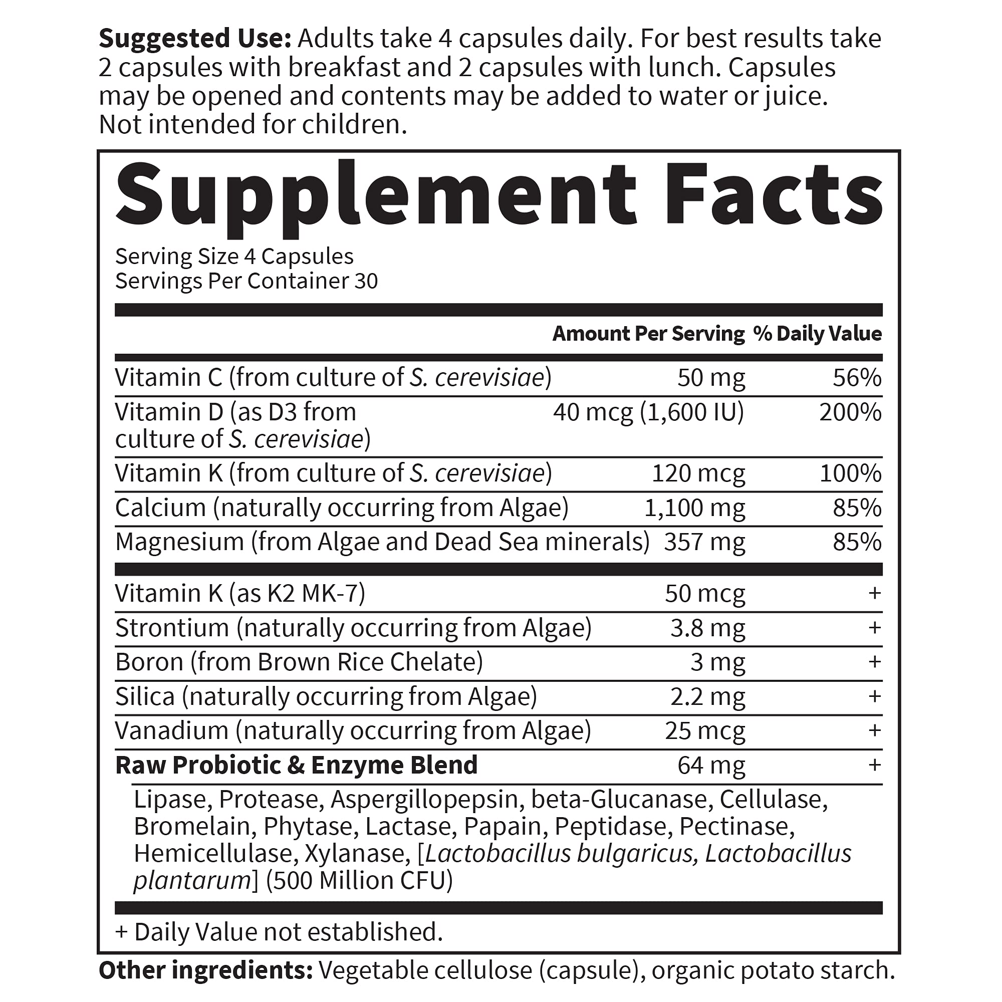 Garden of Life Raw Calcium with probiotics and enzymes aids digestion and nutrient absorption