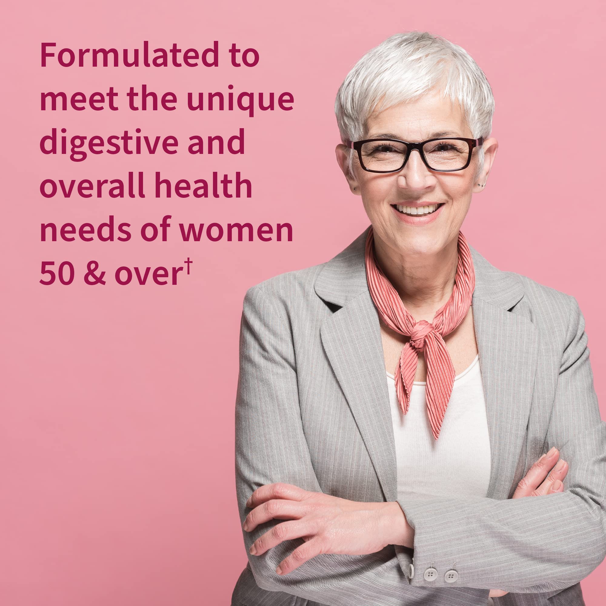 Garden of Life RAW Enzymes 22 for Women 50+ capsules close-up highlights probiotic blend