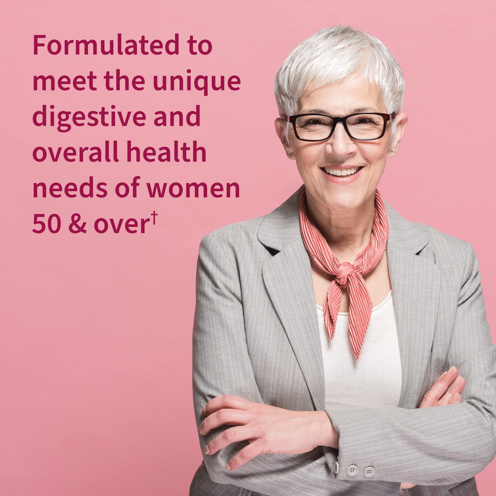 Garden of Life RAW Enzymes 22 for Women 50+ capsules close-up highlights probiotic blend