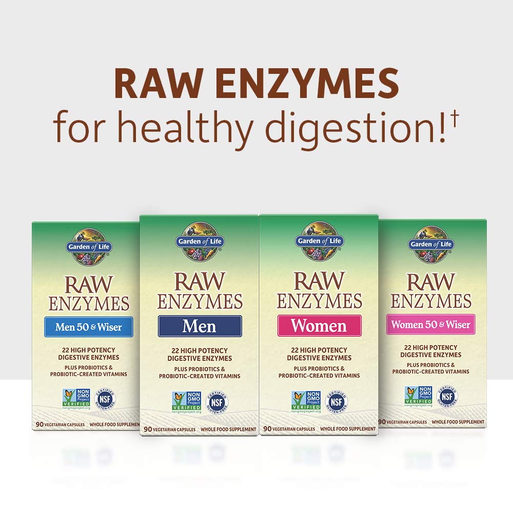 Garden of Life RAW Enzymes 22 for Women 50+ USA-made seal