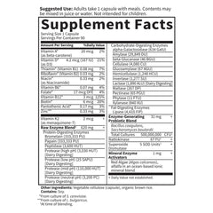 Garden of Life RAW Enzymes 22 for Women 50+ gluten-free and vegetarian badges