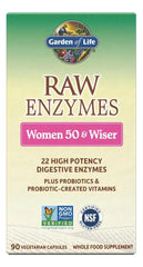 Garden of Life RAW Enzymes 22 for Women 50+ capsules with B12 and zinc