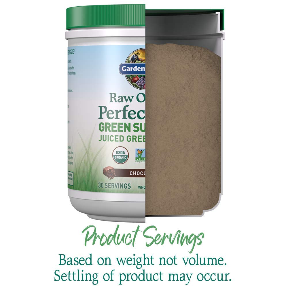 Garden of Life Greens powder Chocolate highlighting probiotic and enzyme blend benefits