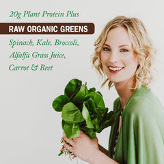 Garden of Life Raw Organic Protein & Greens container on shelf.