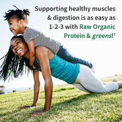Garden of Life Raw Organic Protein & Greens scoop ready for a quick protein boost.