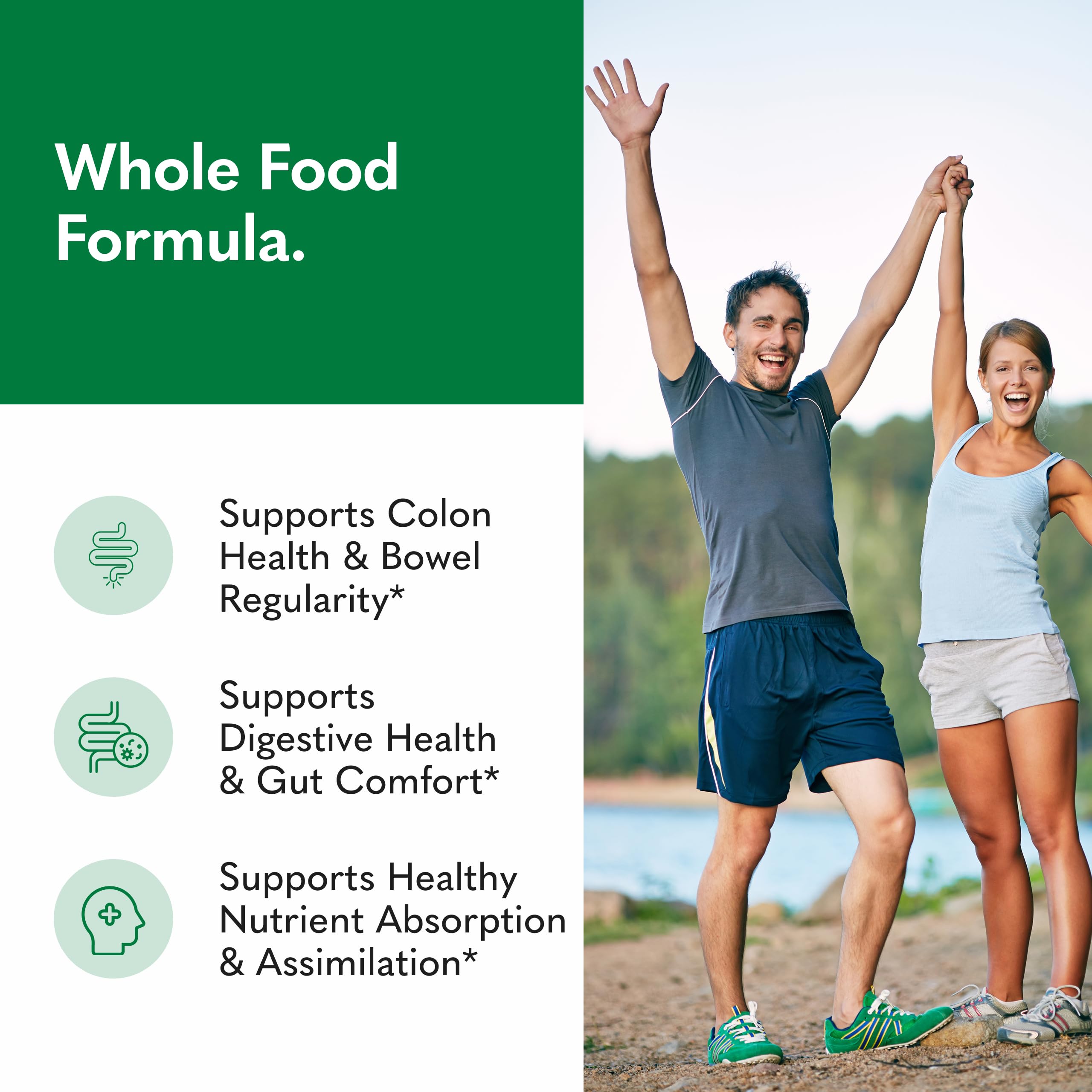 Garden of Life Colon Care capsules close-up, easy-to-swallow option for everyday gut balance.
