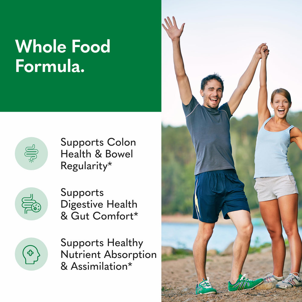 Garden of Life Colon Care capsules close-up, easy-to-swallow option for everyday gut balance.