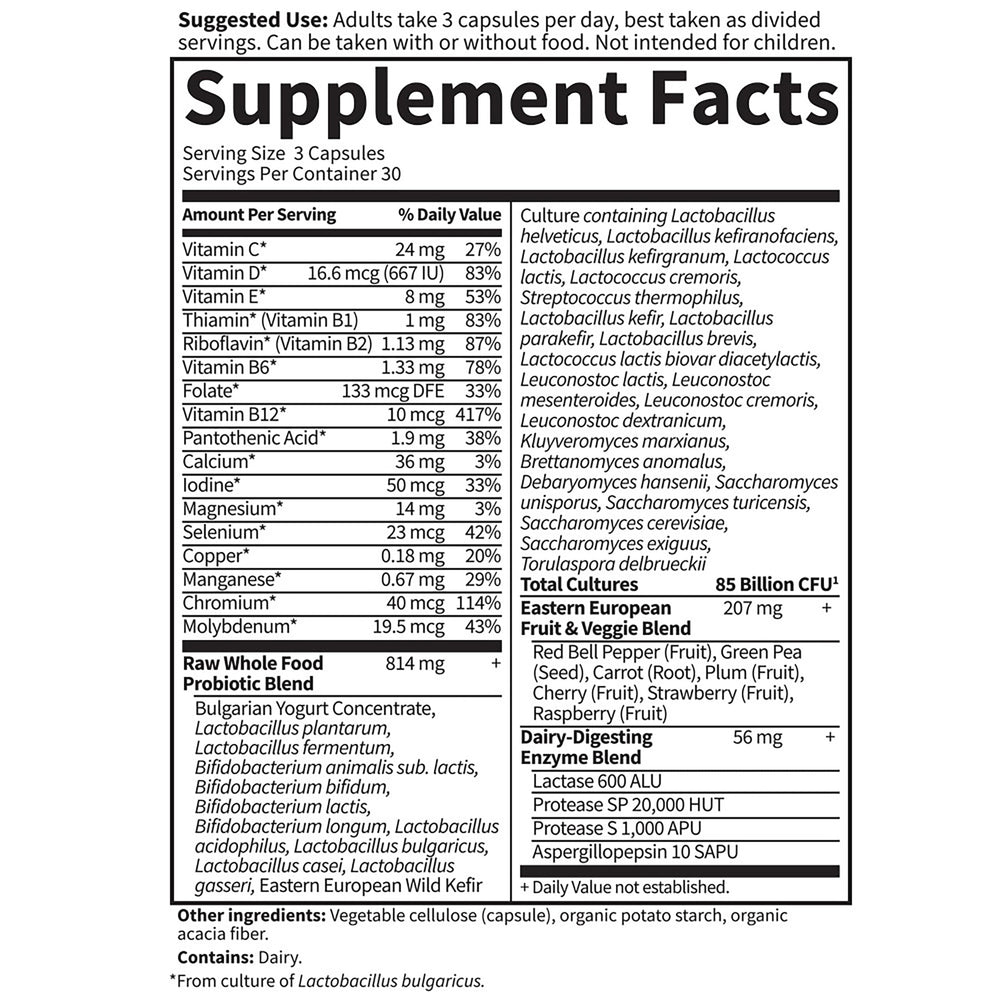 Close-up of Garden of Life Raw Probiotics Men 50 & Wiser capsules