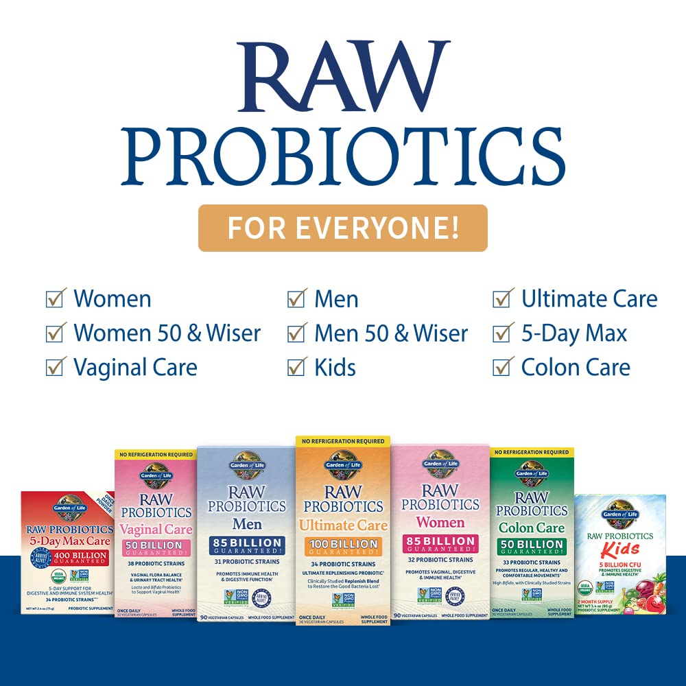 Garden of Life Raw Probiotics Vaginal Care brand logo emphasizing clean ingredients