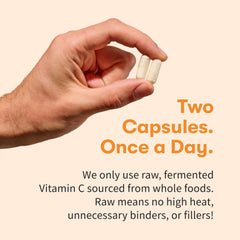Garden of Life Raw Vitamin C capsules dissolving easily in water for quick mixing.