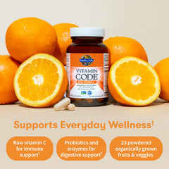 Garden of Life Raw Vitamin C probiotic and enzyme blend aiding digestion.