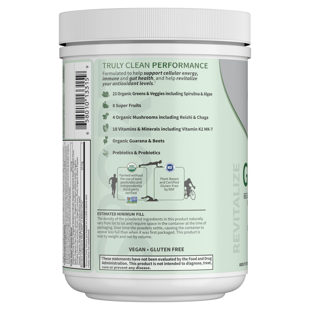 Garden of Life SPORT Organic Greens vegan dairy-free formula in kitchen setting