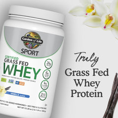 Garden of Life SPORT shake in glass, showcasing delicious vanilla flavor for daily use
