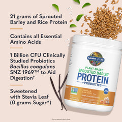 Garden of Life label highlights zero sugar and clean ingredients.