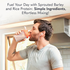 Garden of Life shake image showcases vanilla caramel flavor and creamy texture.