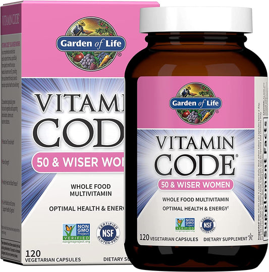 Garden of Life Vitamin Code 50+ Women bottle front for daily wellness