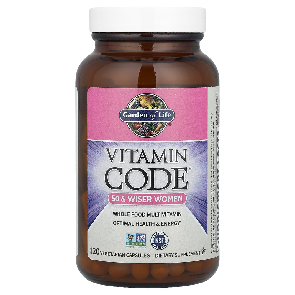 Close-up of Vitamin Code 50+ Women label with ingredients