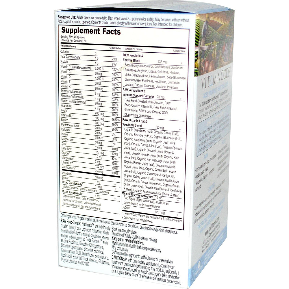 Garden of Life Vitamin Code 50 & Wiser Men label highlights comprehensive daily nutrients.