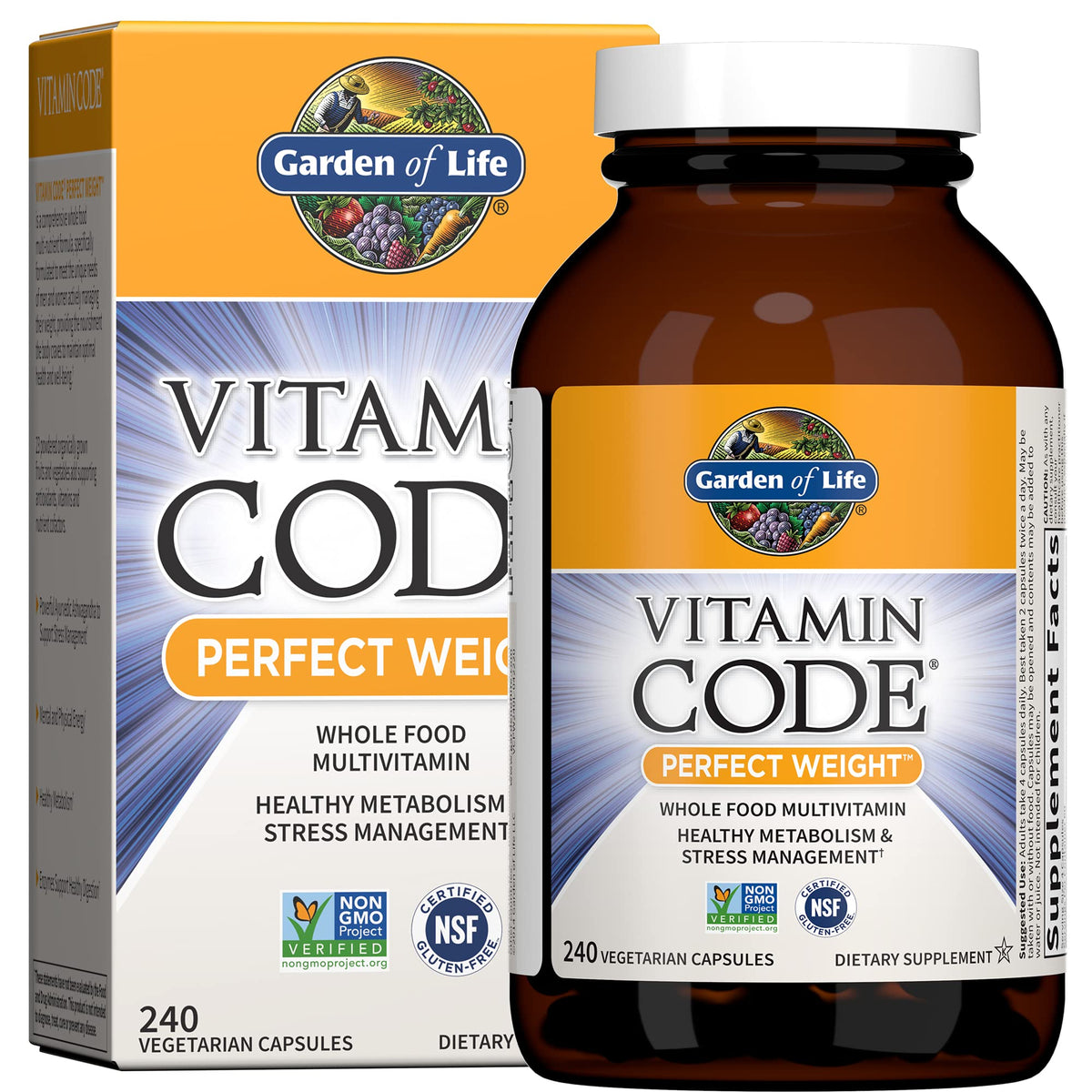Garden of Life Vitamin Code Perfect Weight bottle front for metabolism support and everyday wellness.