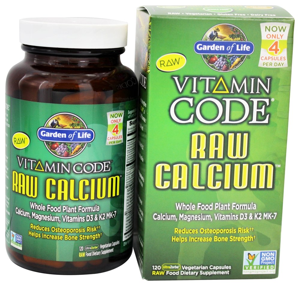 Garden of Life Vitamin Code RAW Calcium label detail showing whole-food mineral blend.