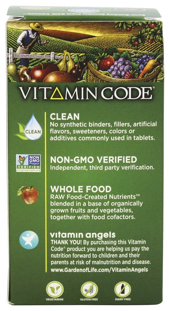 Garden of Life Vitamin Code RAW Calcium packaging on shelf.