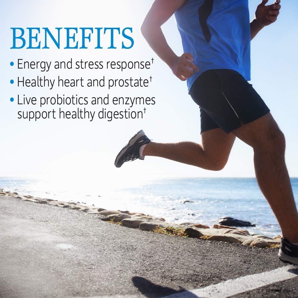 Garden of Life Vitamin Code Raw One for Men capsules aid digestion and steady energy.