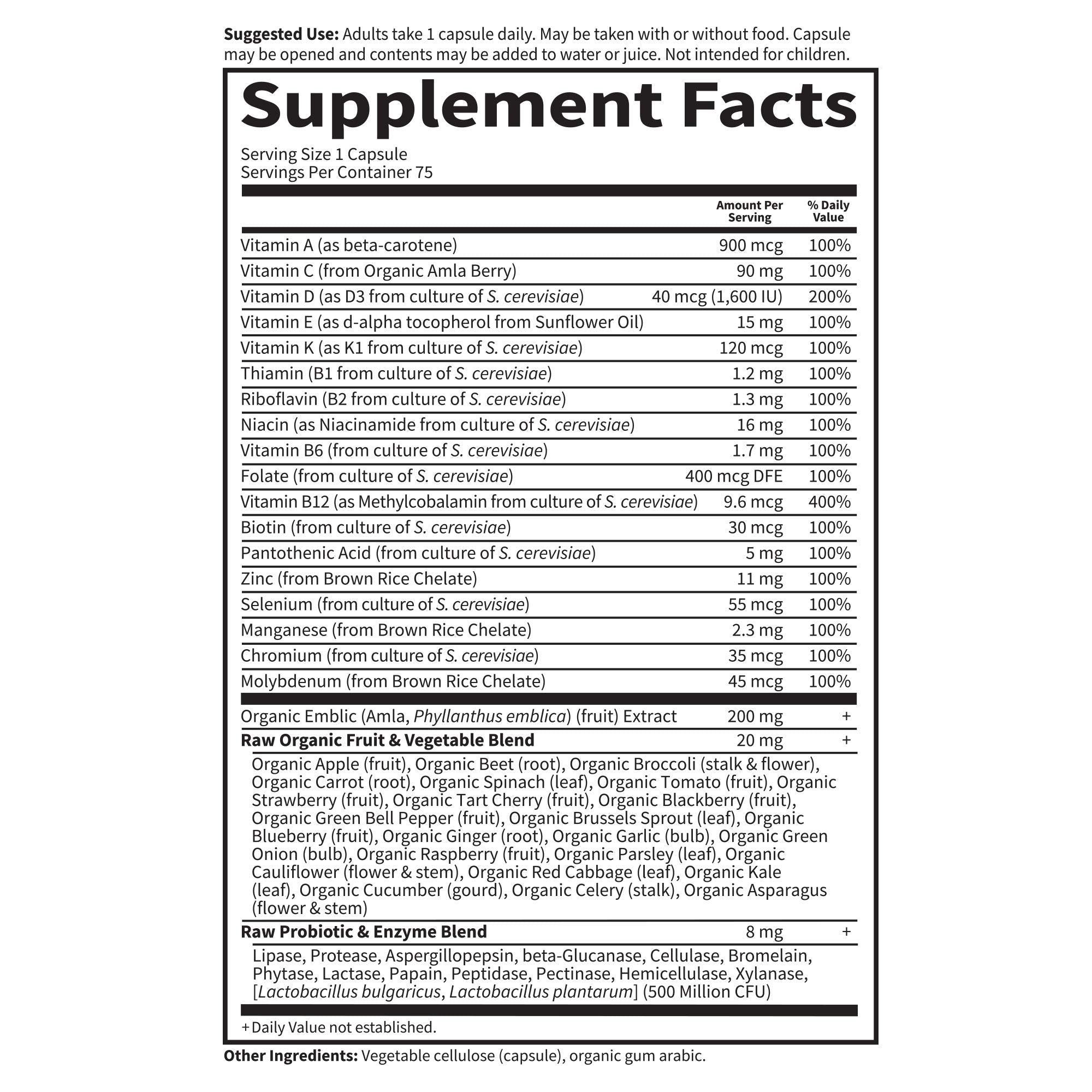 Garden of Life Vitamin Code Raw One for Men zinc and selenium for prostate health.