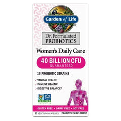 Garden of Life Women's Daily Care Probiotics bottle front view for daily digestive support