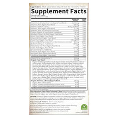 Garden of Life Women's Multivitamin bottle side view mirrors packaging details and dosage guidance.