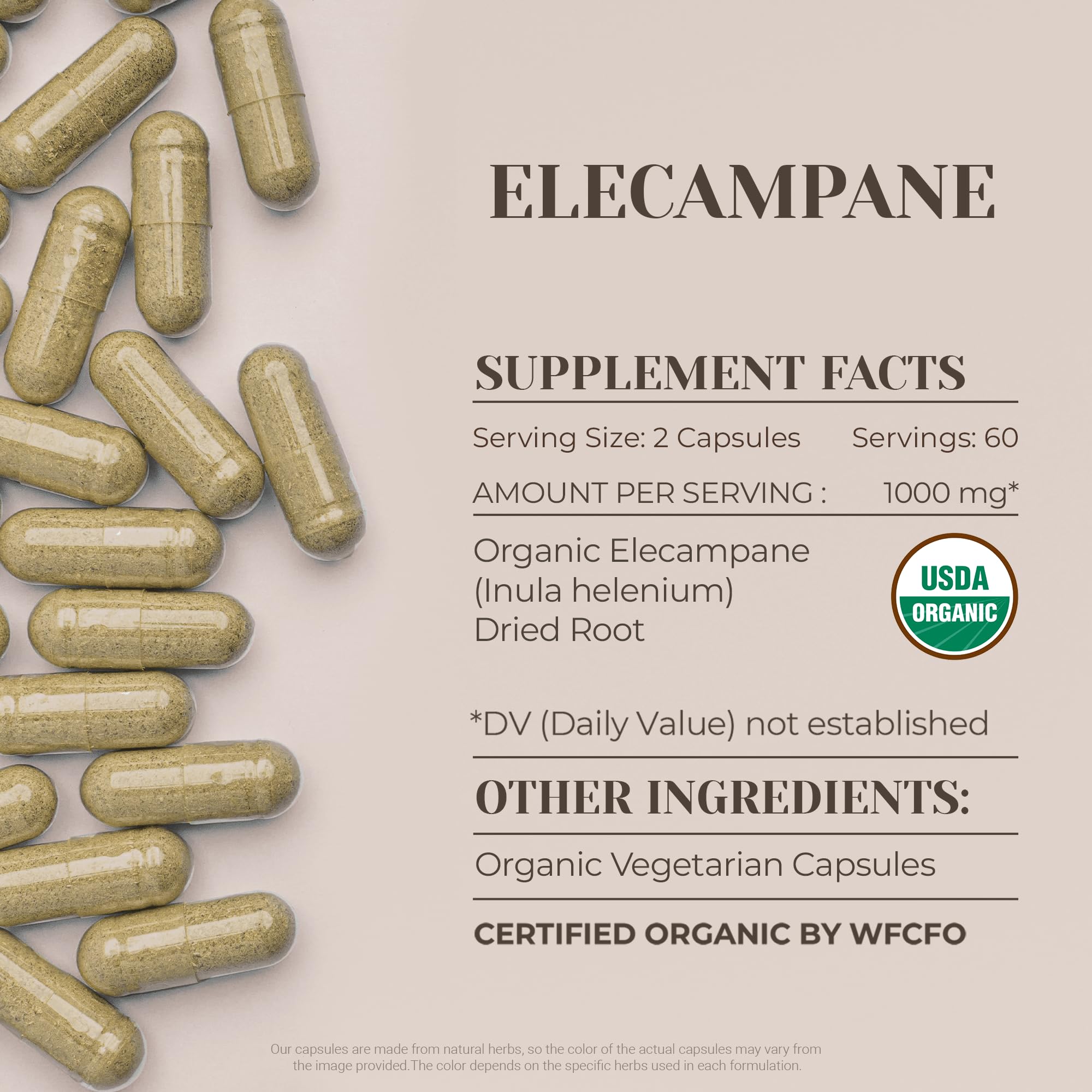 Garden Organics Elecampane label front — pure organic ingredients.