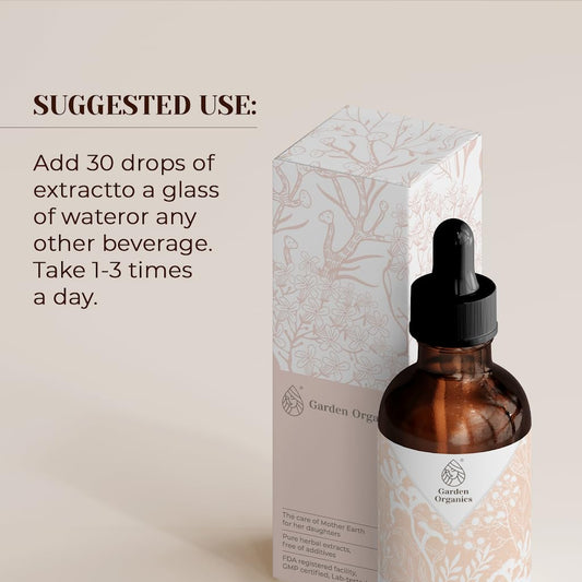 Garden Organics False Unicorn tincture being dispensed with the dropper