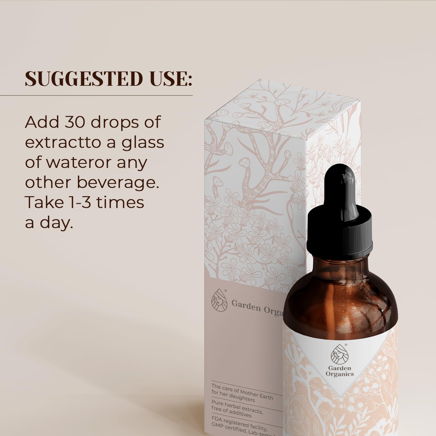 Garden Organics Lungwort extract dropper for precise daily dosing