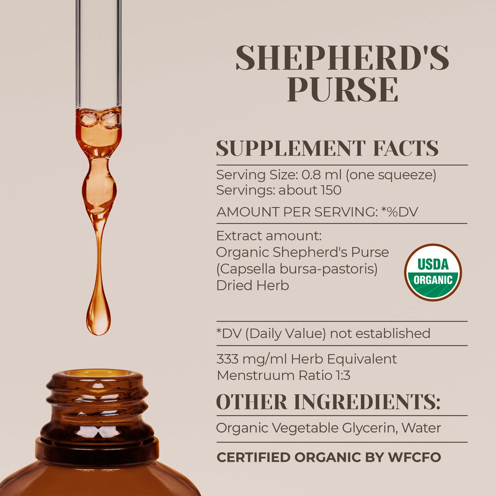 Garden Organics Shepherd's Purse dried herb and 4 oz container