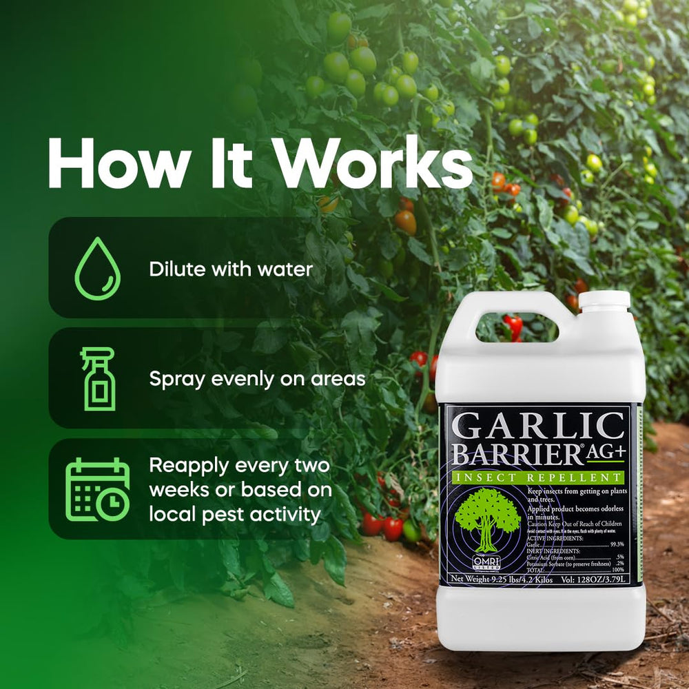 Garlic Barrier 2002 AG+ deterrent use shows deer and rabbit protection